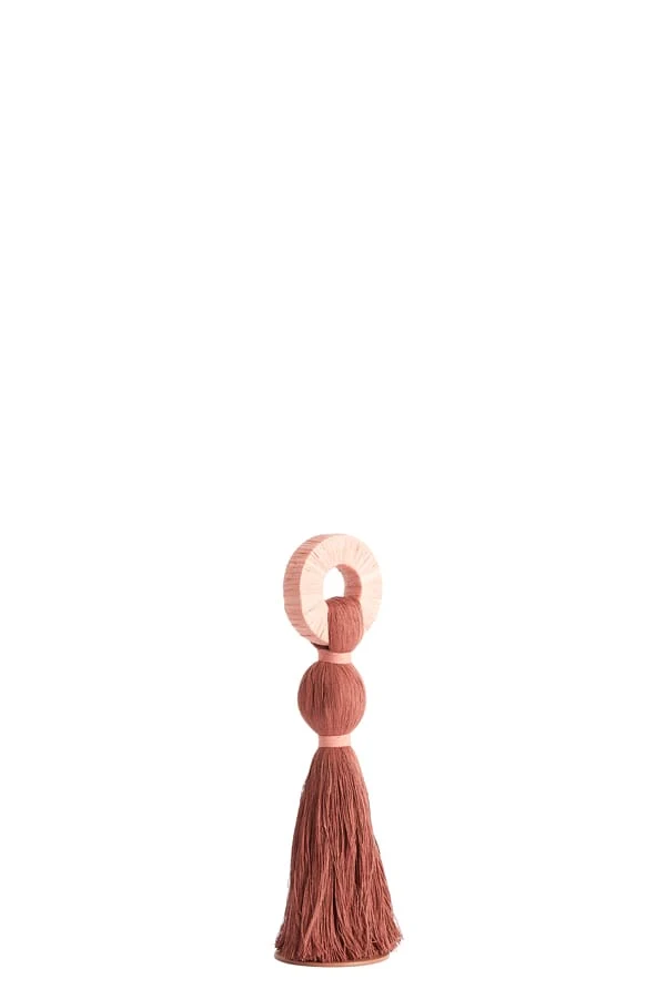Ornament 9x33 cm YAVIZA terra+raffia light pink