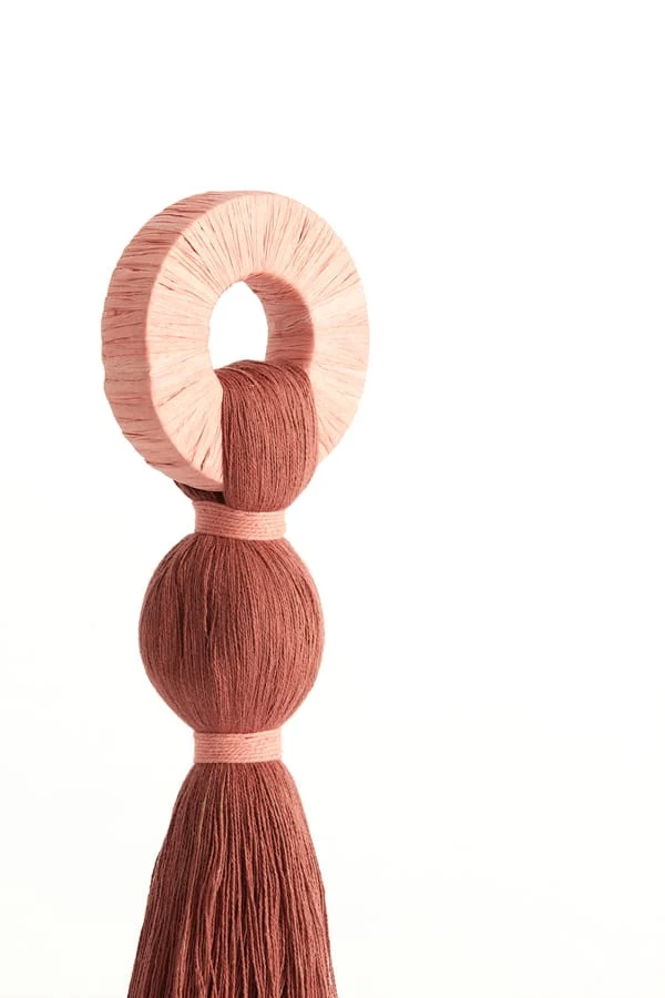 Ornament 9x33 cm YAVIZA terra+raffia light pink