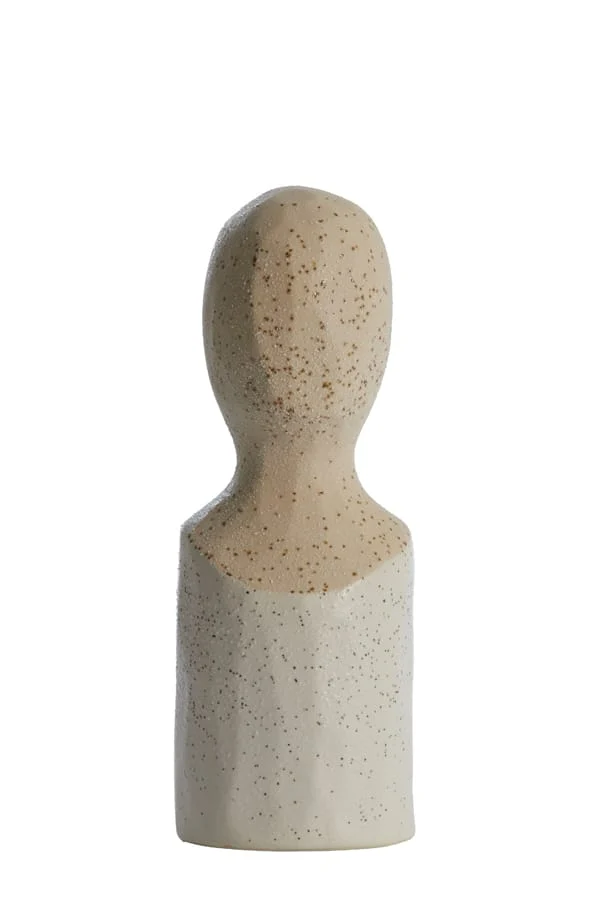 Ornament 9,5x8,5x25,5 cm BATTUDA ceramics matt cream
