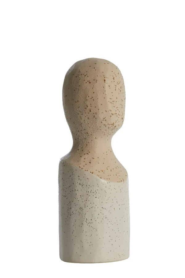 Ornament 9,5x8,5x25,5 cm BATTUDA ceramics matt cream