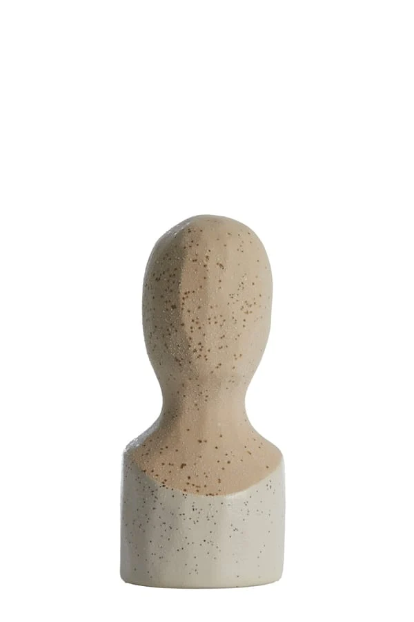 Ornament 9,5x8,5x20,5 cm BATTUDA ceramics matt cream