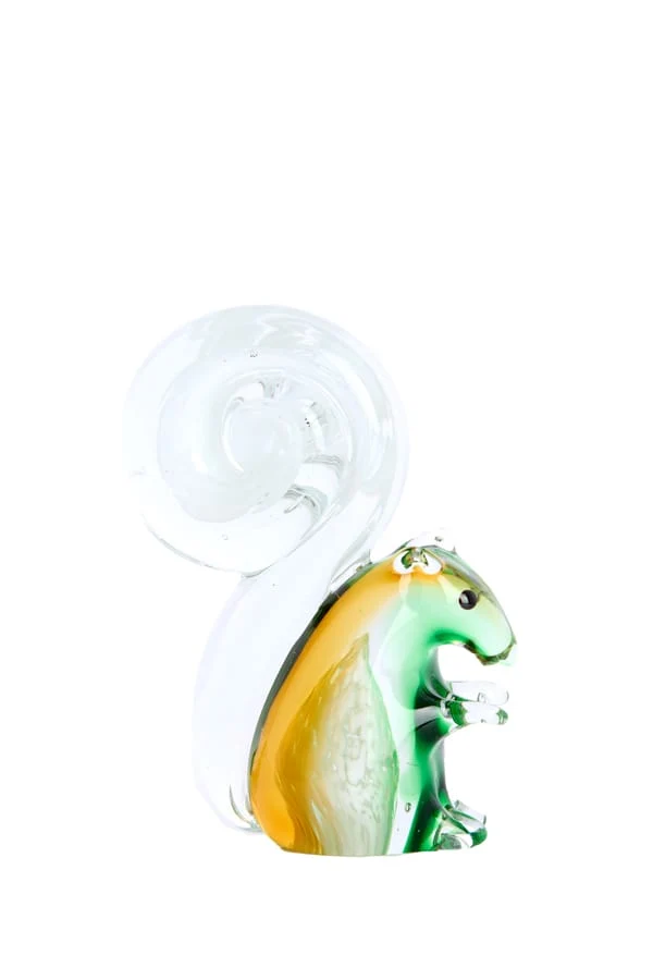 Ornament 9,5x4,5x13 cm SQUIRREL glass green+cream