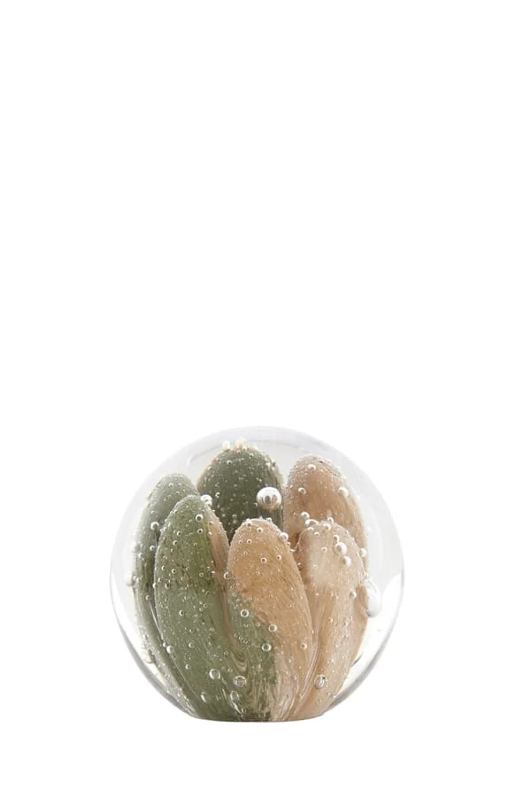 Ornament 8x8 cm YVEN glass sand+green