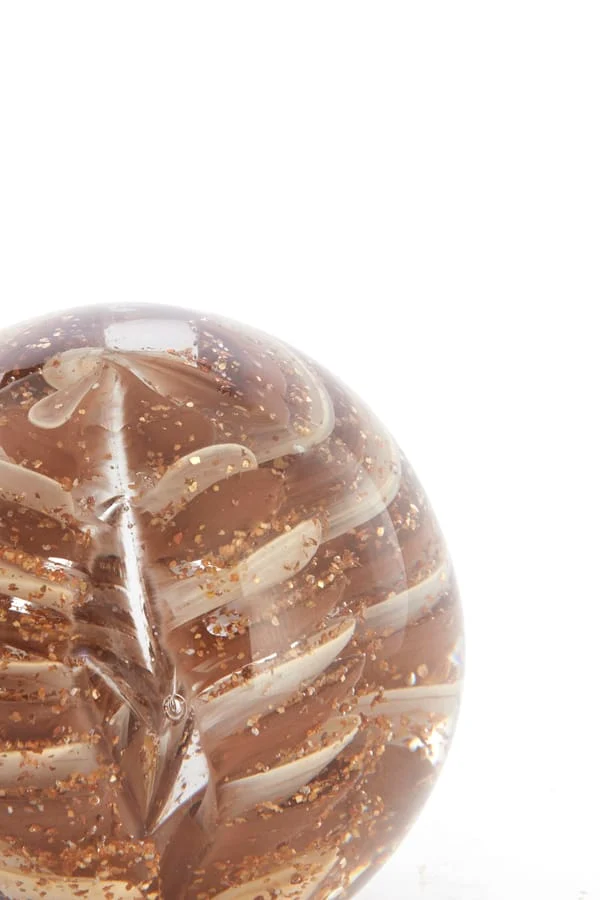 Ornament 8x8 cm SAEL glass brown+cream+glitter