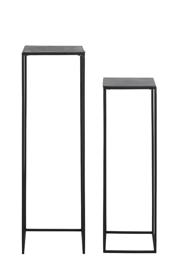 Pillar S/2 max 35x35x120 cm BOCA raw lead antique-matt black