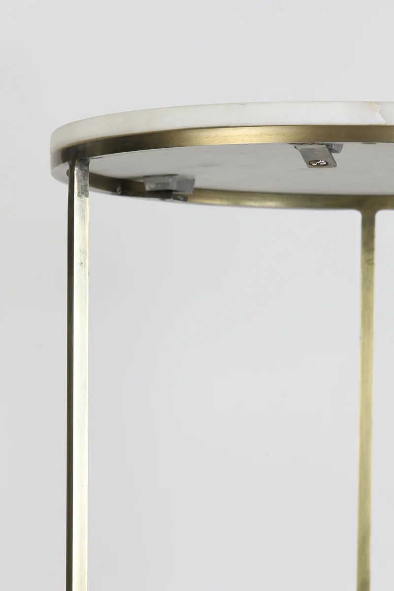 Pillar S/2 32x82+41x102 cm RICARDO white marble+ant.bronze