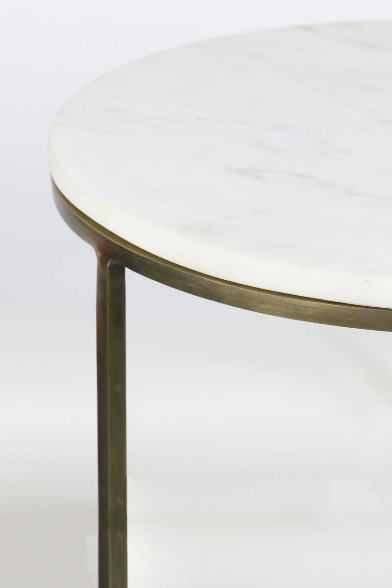 Pillar S/2 32x82+41x102 cm RICARDO white marble+ant.bronze