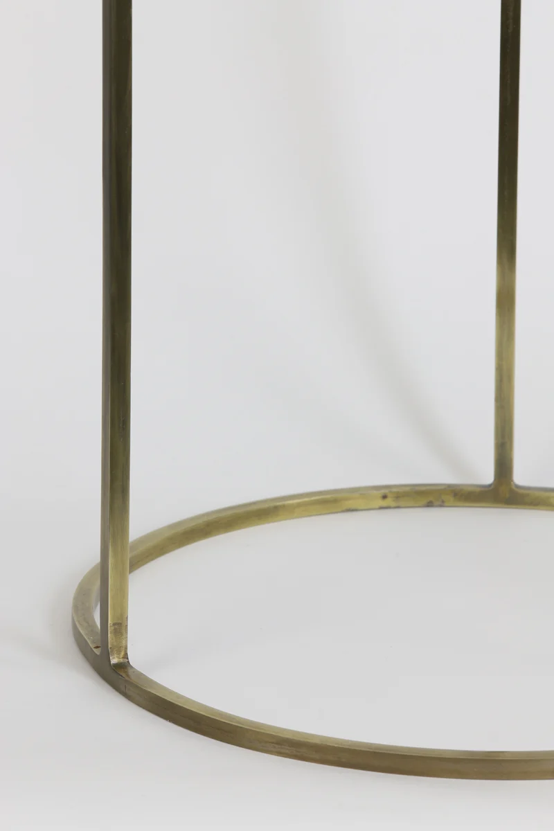 Pillar S/2 32x82+41x102 cm RICARDO white marble+ant.bronze