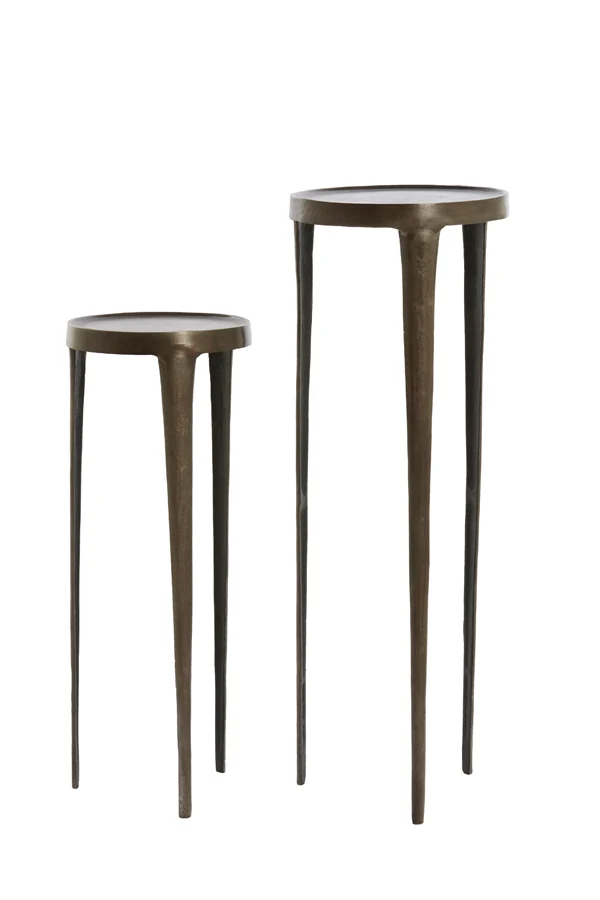 Pillar S/2 30x80+35x100 cm TOBIAS dark brown