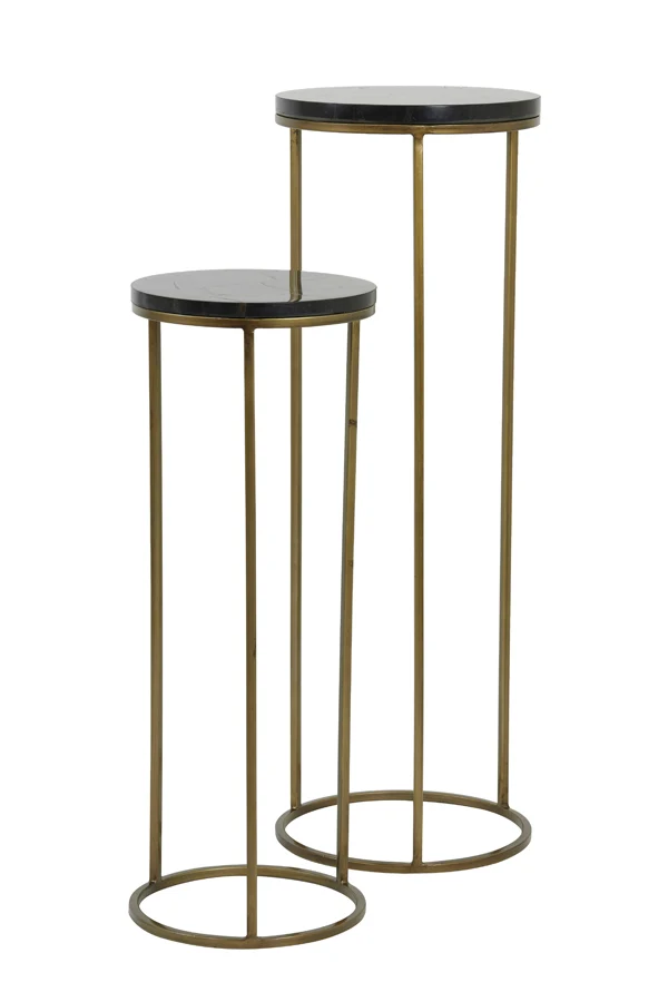 Pillar S/2 30x80+35x100 cm SOBRINA black agate+ant. bronze