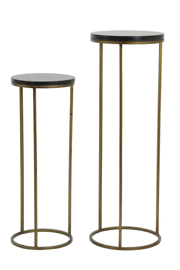 Pillar S/2 30x80+35x100 cm SOBRINA black agate+ant. bronze
