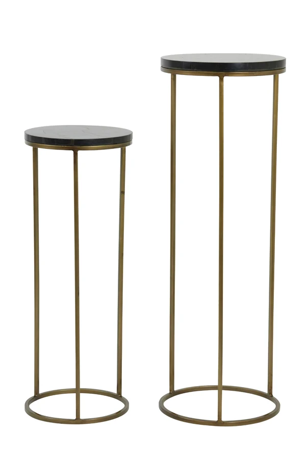 Pillar S/2 30x80+35x100 cm SOBRINA black agate+ant. bronze