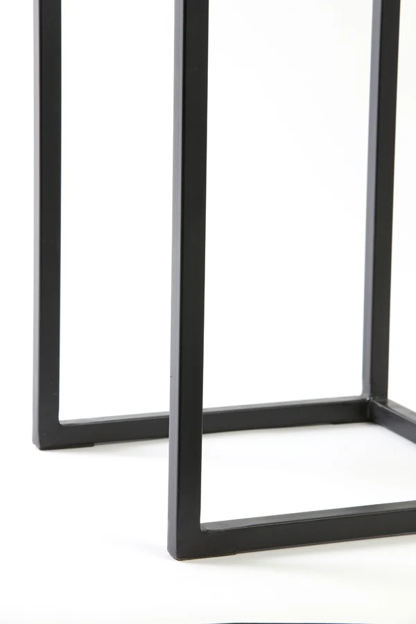Pillar S/2 30x30x83+36x36x103 cm BRYSON wood matt black