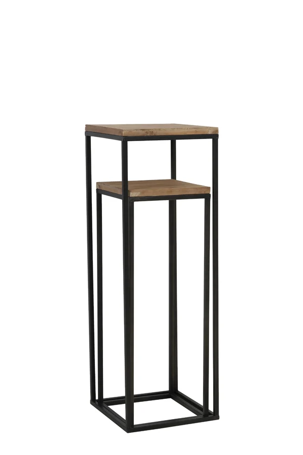 Pillar S/2 30x30x82,5+35x35x102 cm YARULA wood+black