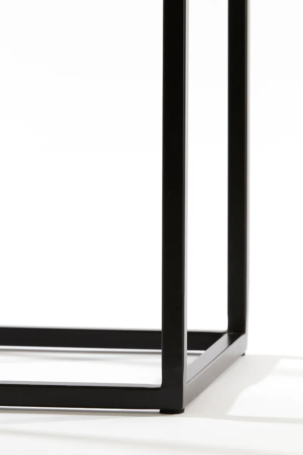 Pillar S/2 30x30x80+35x35x100 cm QUENZA acacia wood brwn+blk