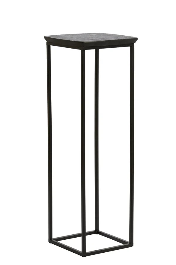 Pillar S/2 30x30x80+35x35x100 cm QUENZA acacia wd mtt blk+bk