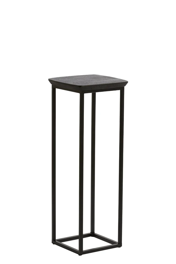 Pillar S/2 30x30x80+35x35x100 cm QUENZA acacia wd mtt blk+bk