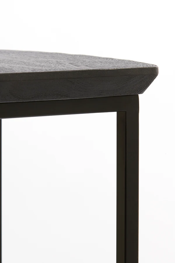 Pillar S/2 30x30x80+35x35x100 cm QUENZA acacia wd mtt blk+bk