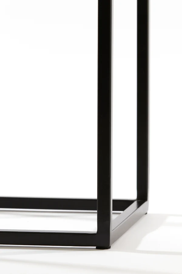 Pillar S/2 30x30x80+35x35x100 cm QUENZA acacia wd mtt blk+bk