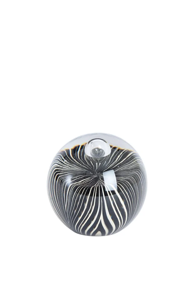 Ornament 8x8 cm MATHYAS glass black+white