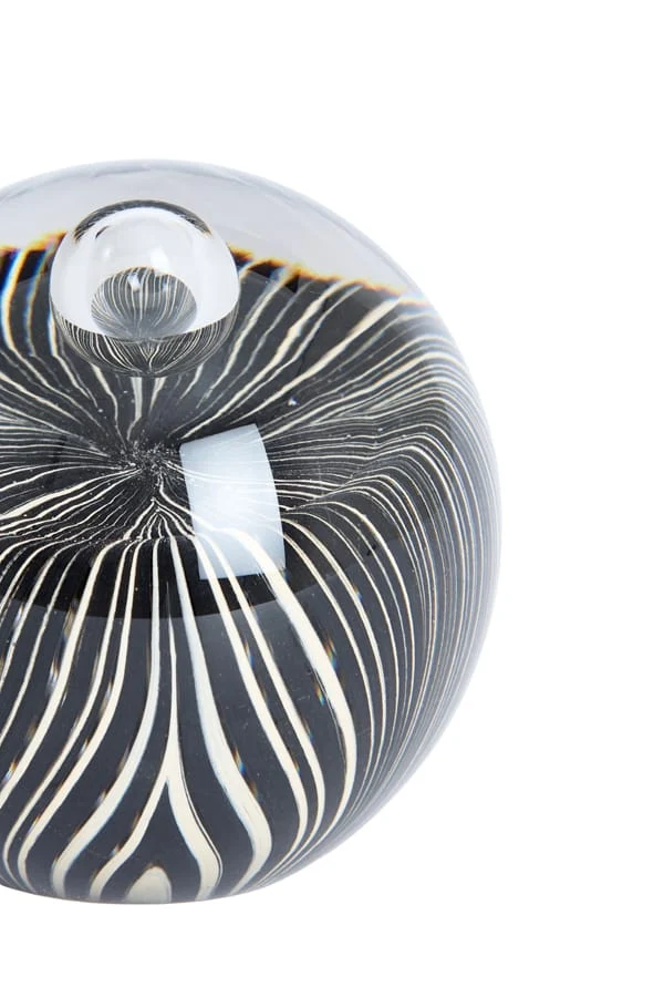 Ornament 8x8 cm MATHYAS glass black+white