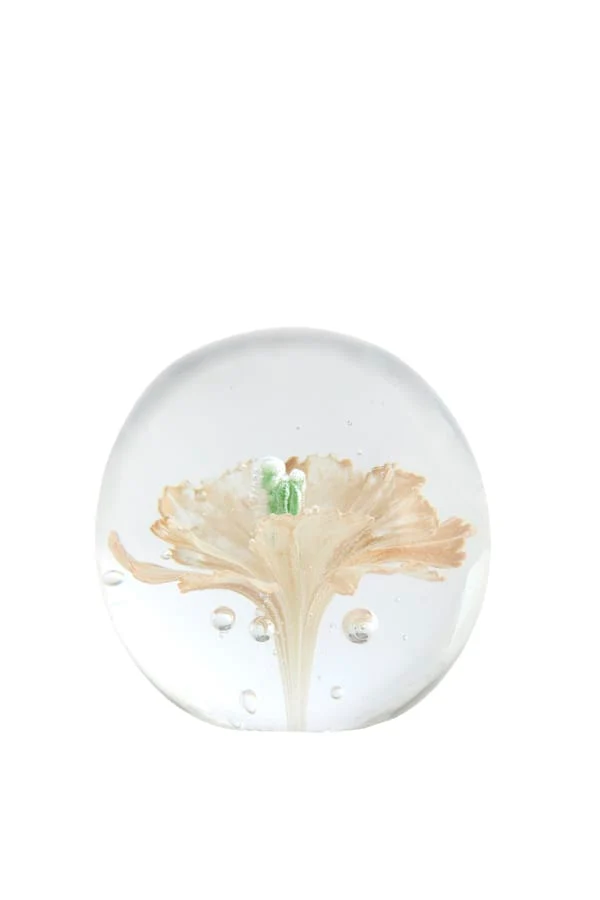 Ornament 8x8 cm FLOWER glass light pink+green