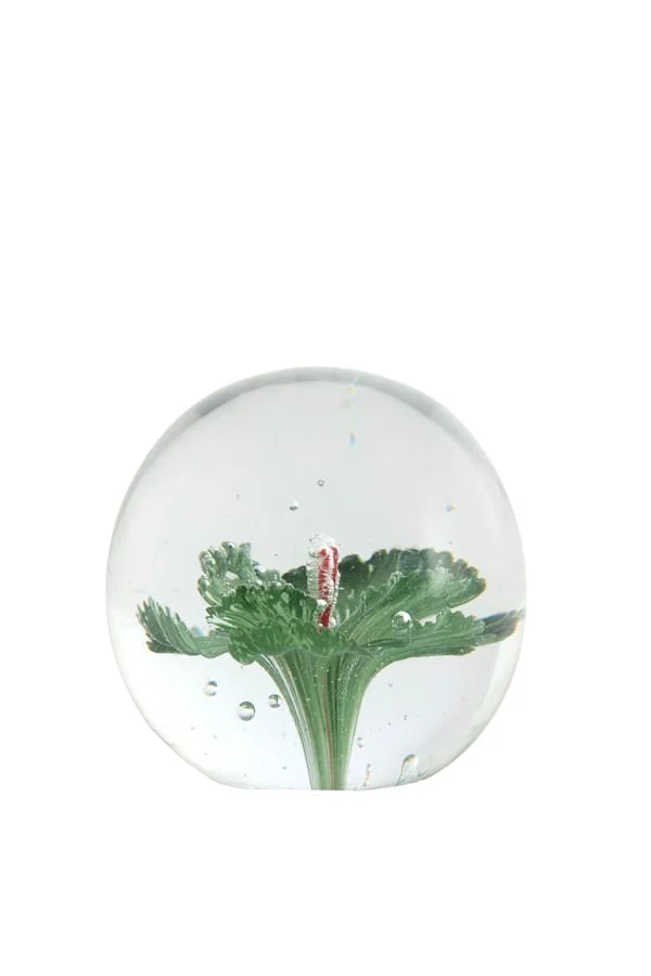 Ornament 8x8 cm FLOWER glass green+pink