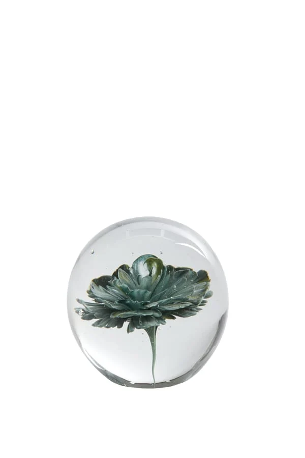 Ornament 8x8 cm FLOWER glass green