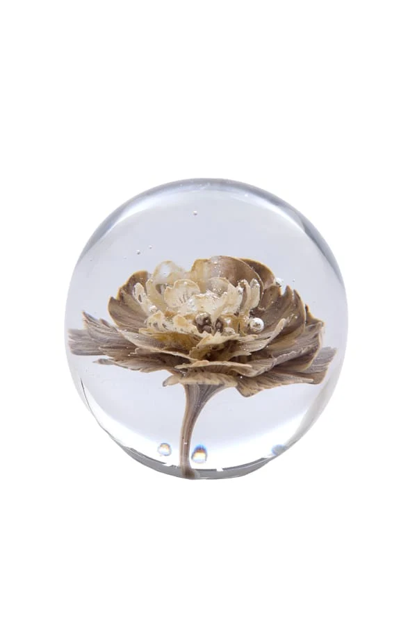 Ornament 8x8 cm FLOWER glass cream