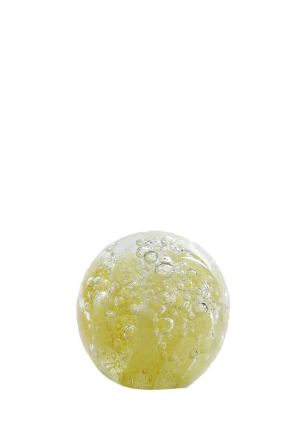 Ornament 8x8 cm CORAL glass yellow