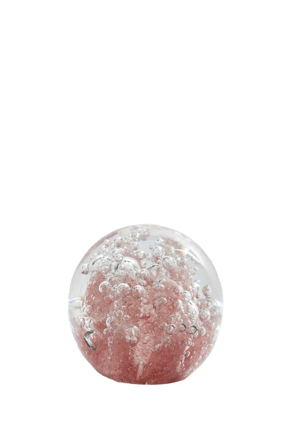 Ornament 8x8 cm CORAL glass light pink