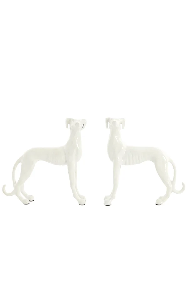 Ornament S/2 17x8x18+17x8x18 cm DOGS cream