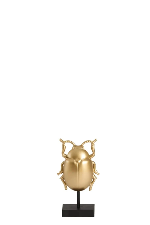 Ornament on base 9x5x16,5 cm BEETLE gold+black