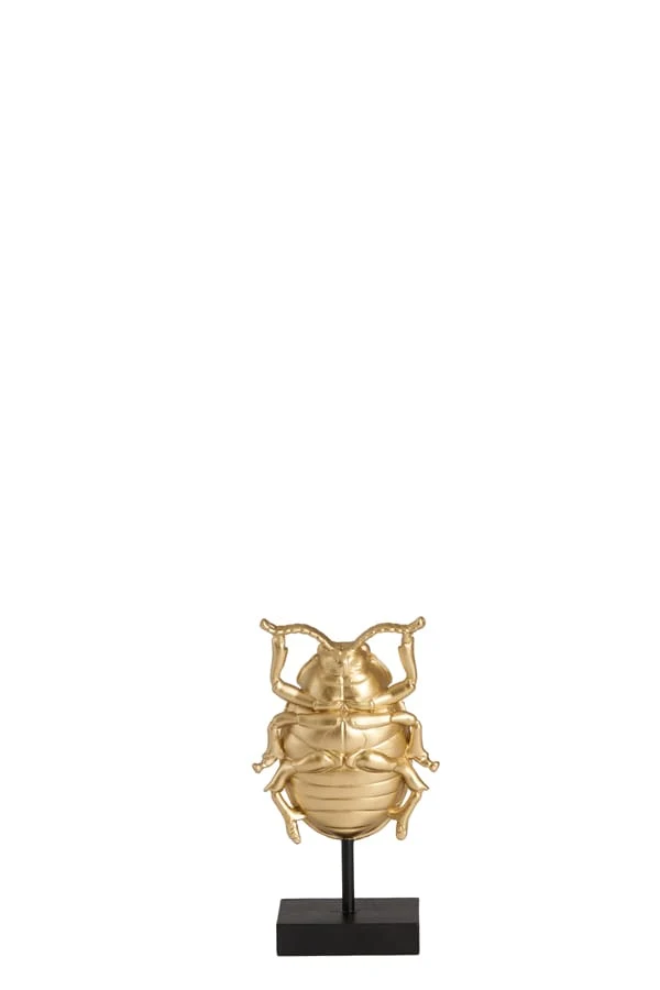 Ornament on base 9x5x16,5 cm BEETLE gold+black