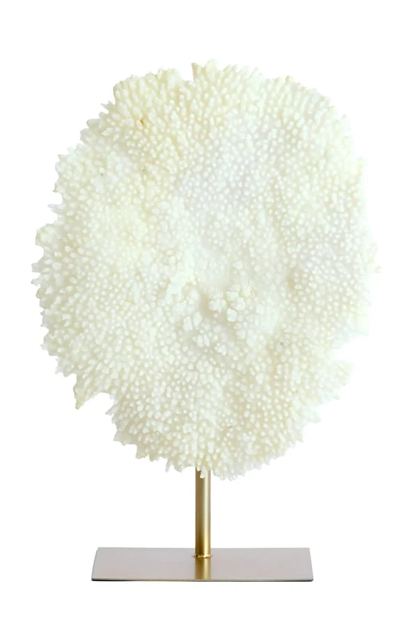 Ornament on base 46x20x69 cm CORAL cream+antique bronze