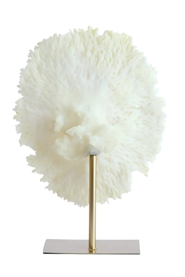 Ornament on base 46x20x69 cm CORAL cream+antique bronze