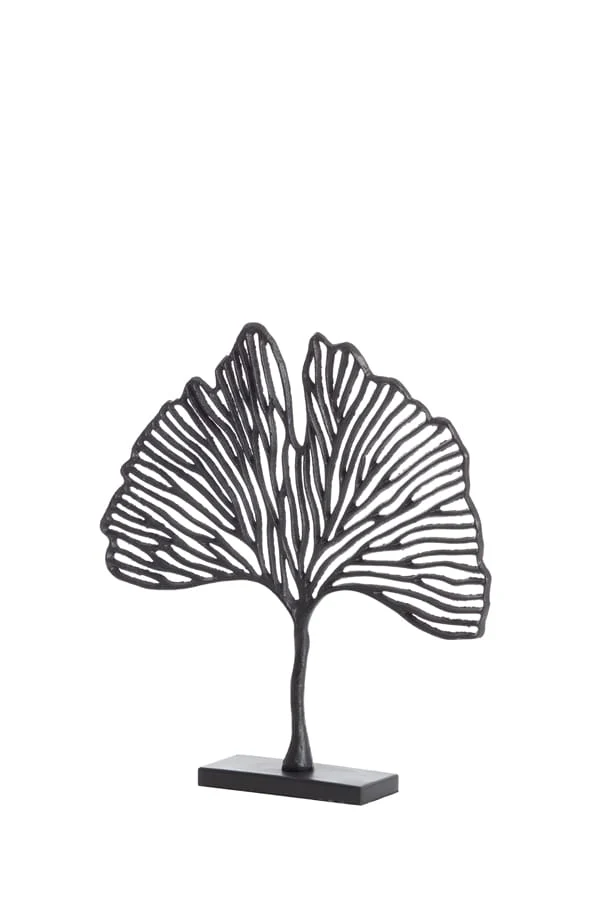 Ornament on base 36x6x39 cm LEAF matt black