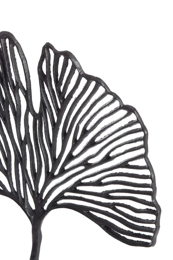 Ornament on base 36x6x39 cm LEAF matt black