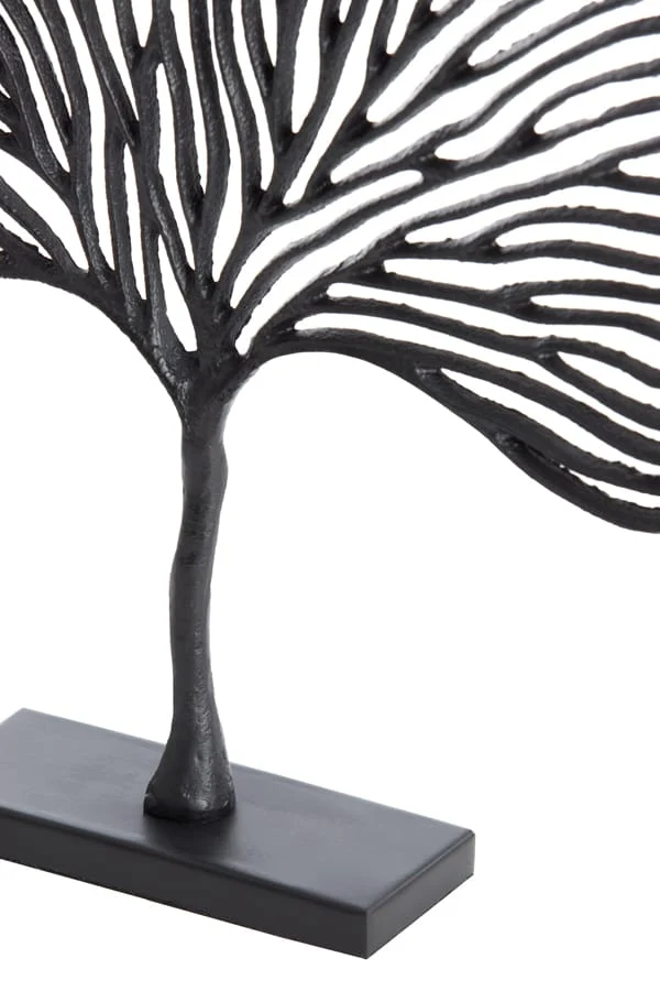 Ornament on base 36x6x39 cm LEAF matt black