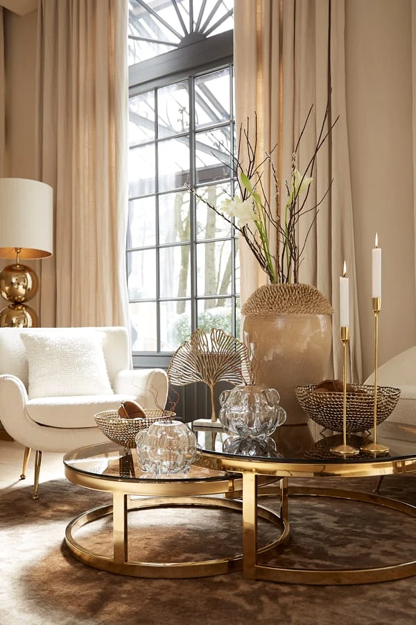 Ornament on base 36x6x39 cm LEAF gold+marble white