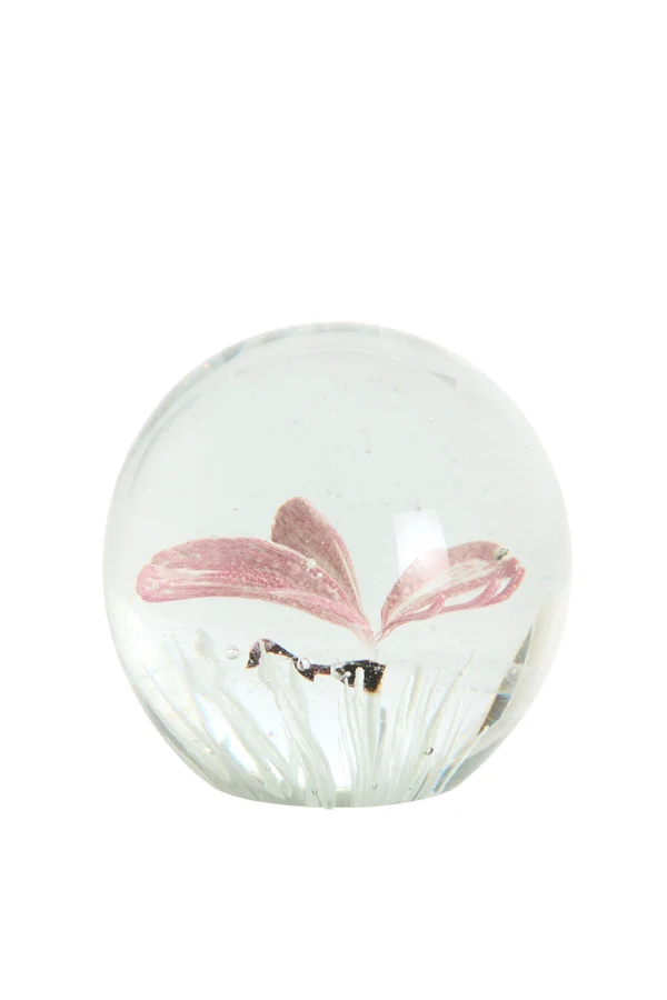 Ornament 8x8 cm BUTTERFLY glass pink