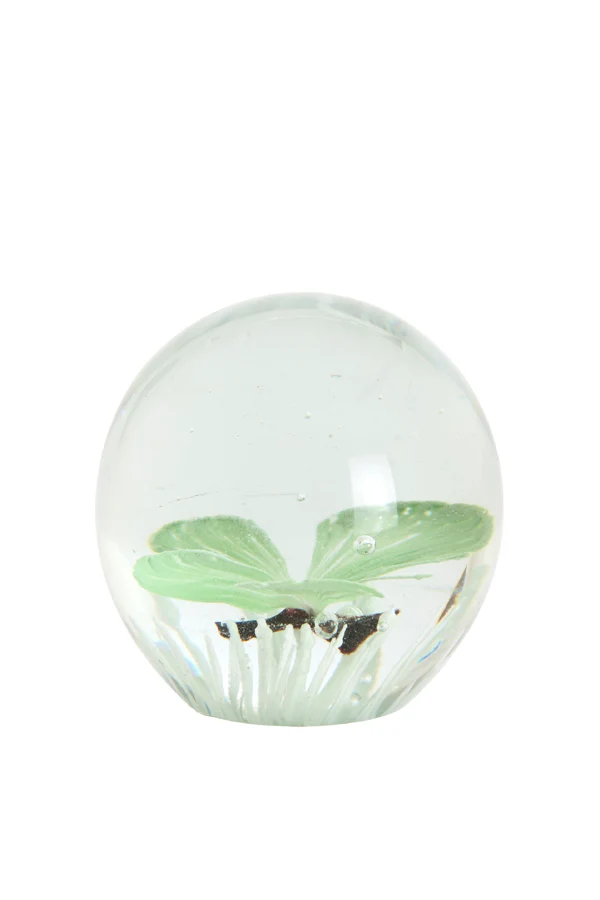 Ornament 8x8 cm BUTTERFLY glass green