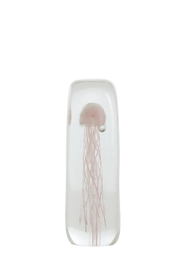 Ornament 6x6x18,5 cm JELLYFISH glass light pink