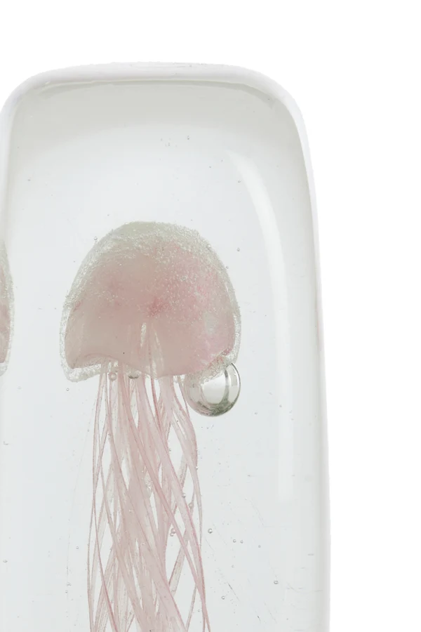Ornament 6x6x18,5 cm JELLYFISH glass light pink
