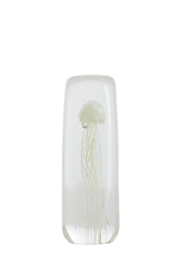 Ornament 6x6x18,5 cm JELLYFISH glass cream