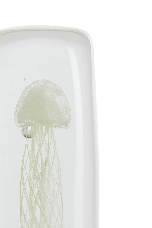 Ornament 6x6x18,5 cm JELLYFISH glass cream