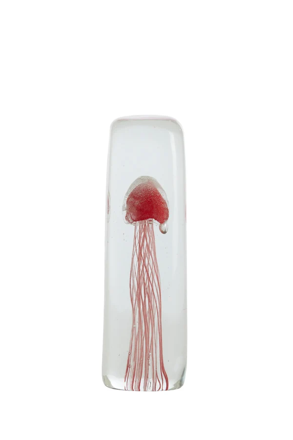 Ornament 6x6x18,5 cm JELLYFISH glass coral