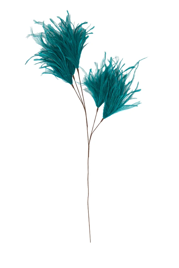 Ornament 5 feathers 95 cm FEATHER petrol