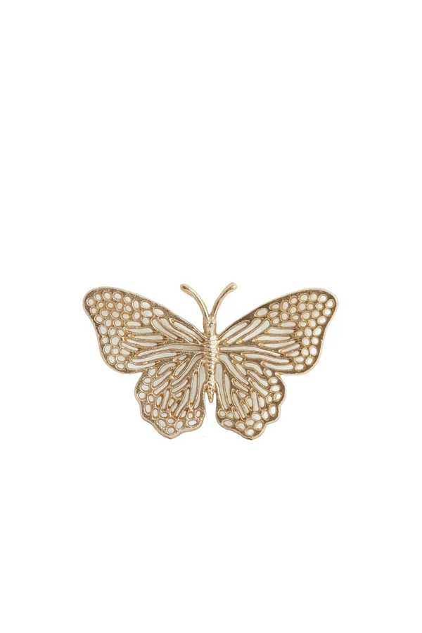 Ornament 26x16x3 cm BUTTERFLY shiny gold