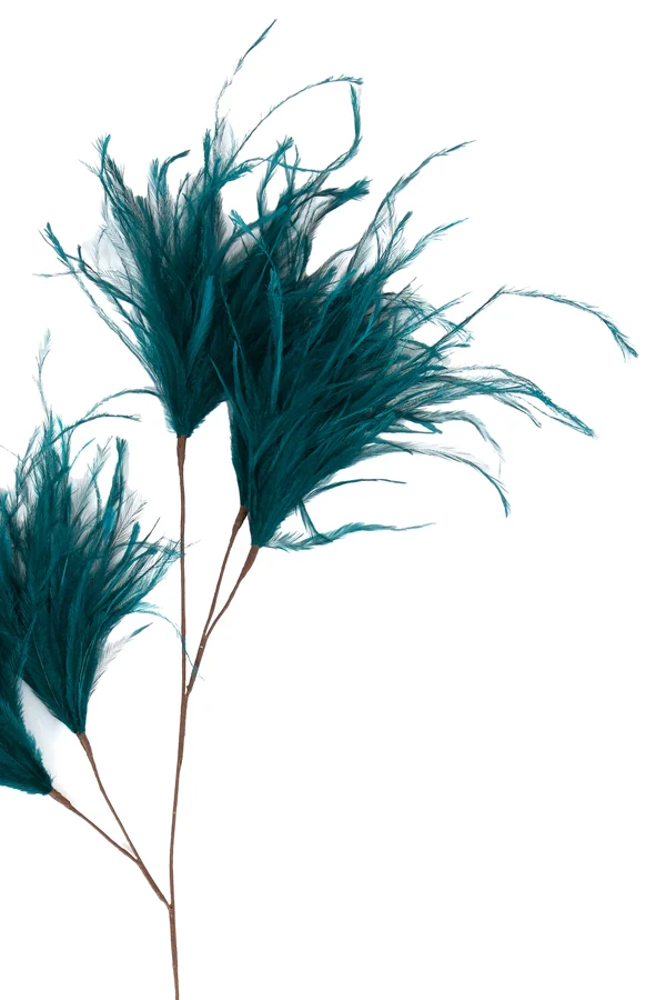 Ornament 5 feathers 95 cm FEATHER emerald